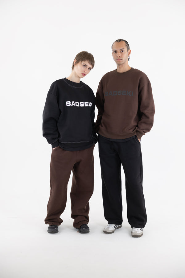 LOGO CREWNECK BLACK/BROWN