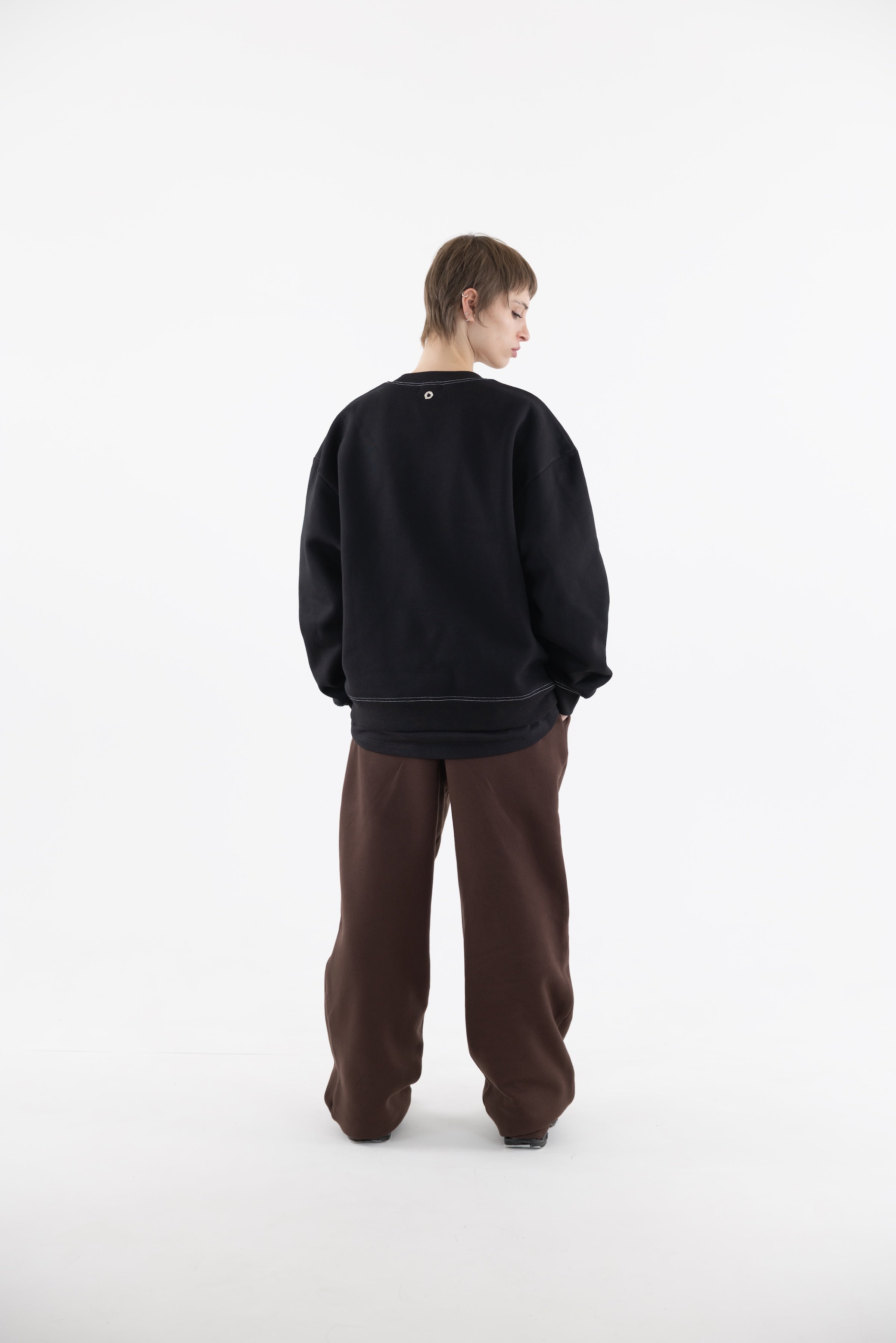 LOGO CREWNECK BLACK/BROWN